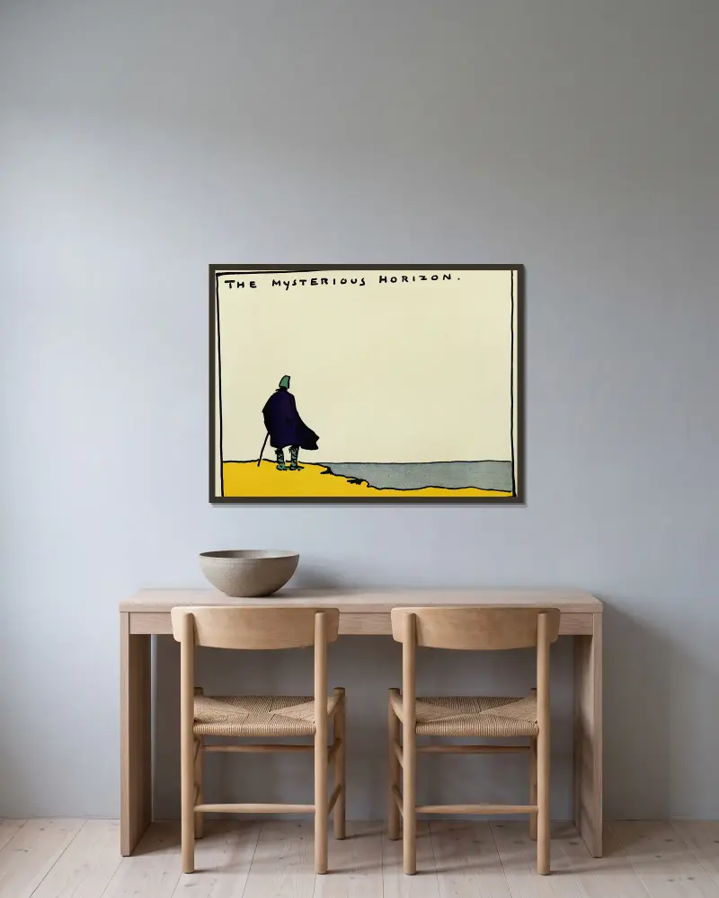 The mysterious horizon av Hendrik Willem Van Loon inramad på en vägg