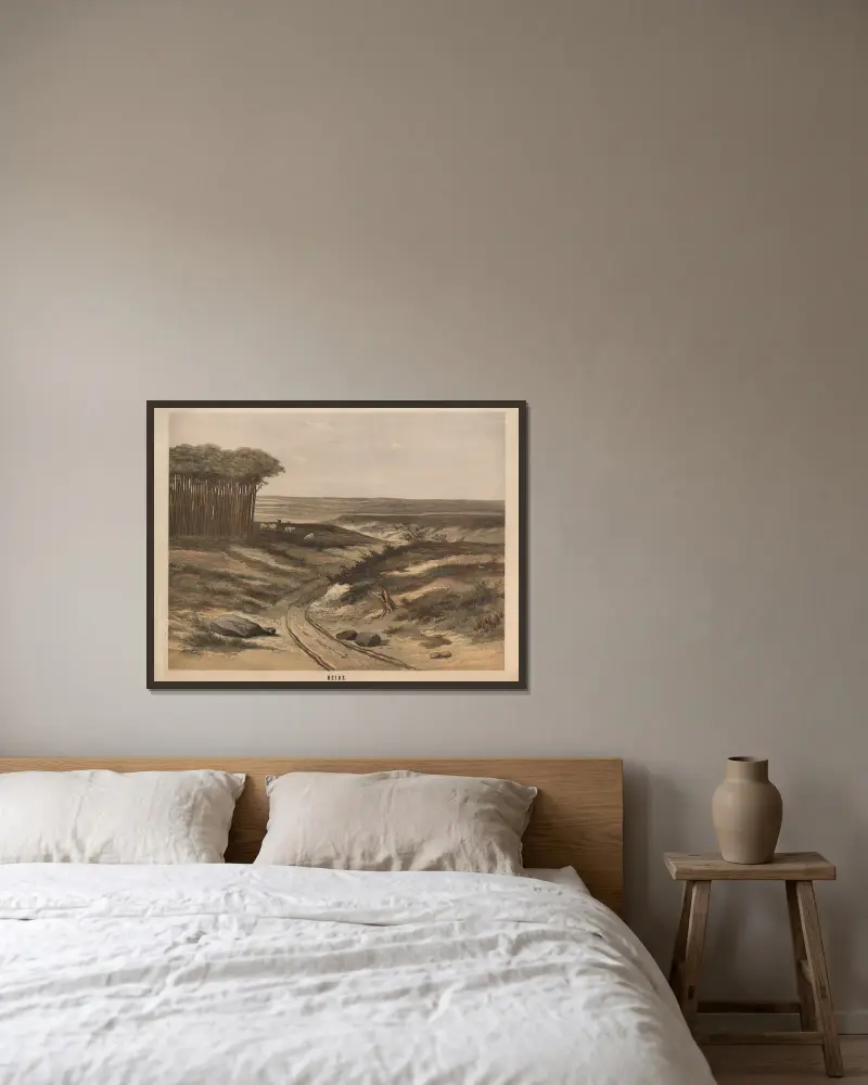 Heide av Hendrik Jan van Lummel inramad på en vägg