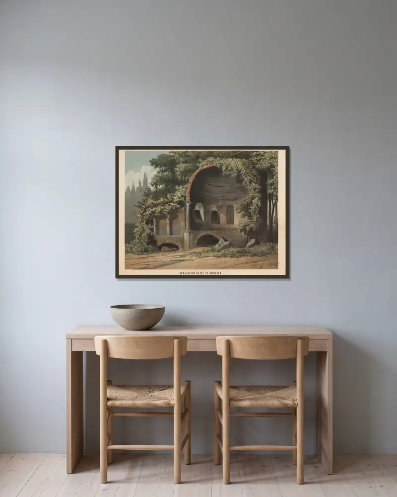 Romaansche Kapel te Nijmegen av Hendrik Jan van Lummel inramad på en vägg