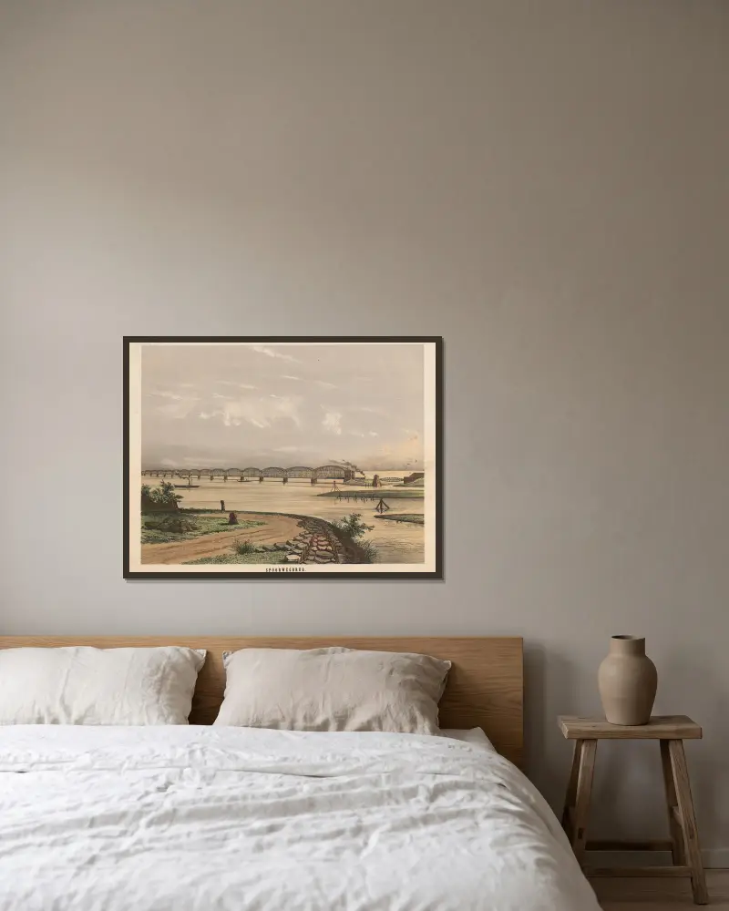 Spoorwegbrug av Hendrik Jan van Lummel inramad på en vägg