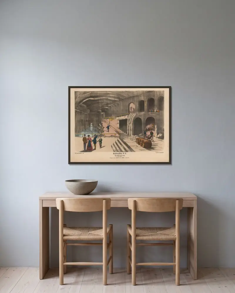 Zoutbergwerk av Hendrik Jan van Lummel inramad på en vägg