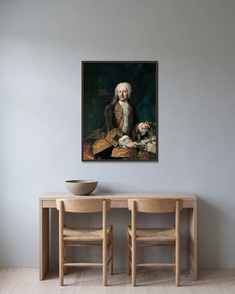 Johann Christoph Freiherr von Bartenstein von Martin van Meytens gerahmt an einer Wand