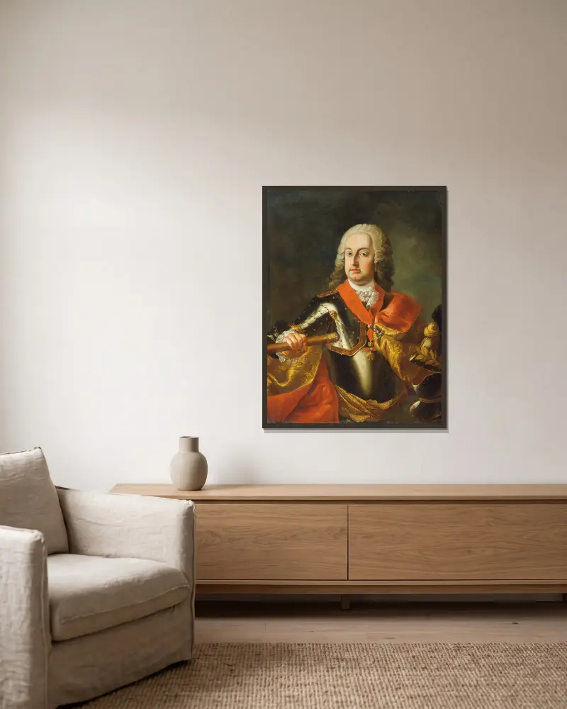Kejsar Frans I Stefan av Lothringen, 1750 av Martin van Meytens inramad på en vägg