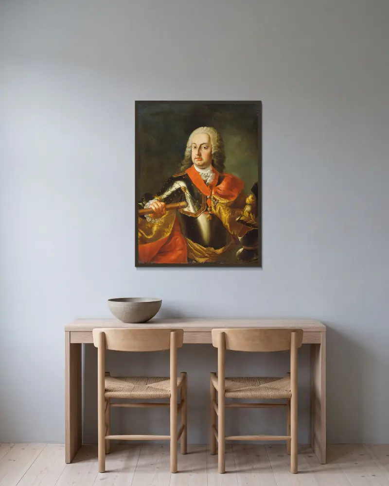 Kejsar Frans I Stefan av Lothringen, 1750 av Martin van Meytens inramad på en vägg
