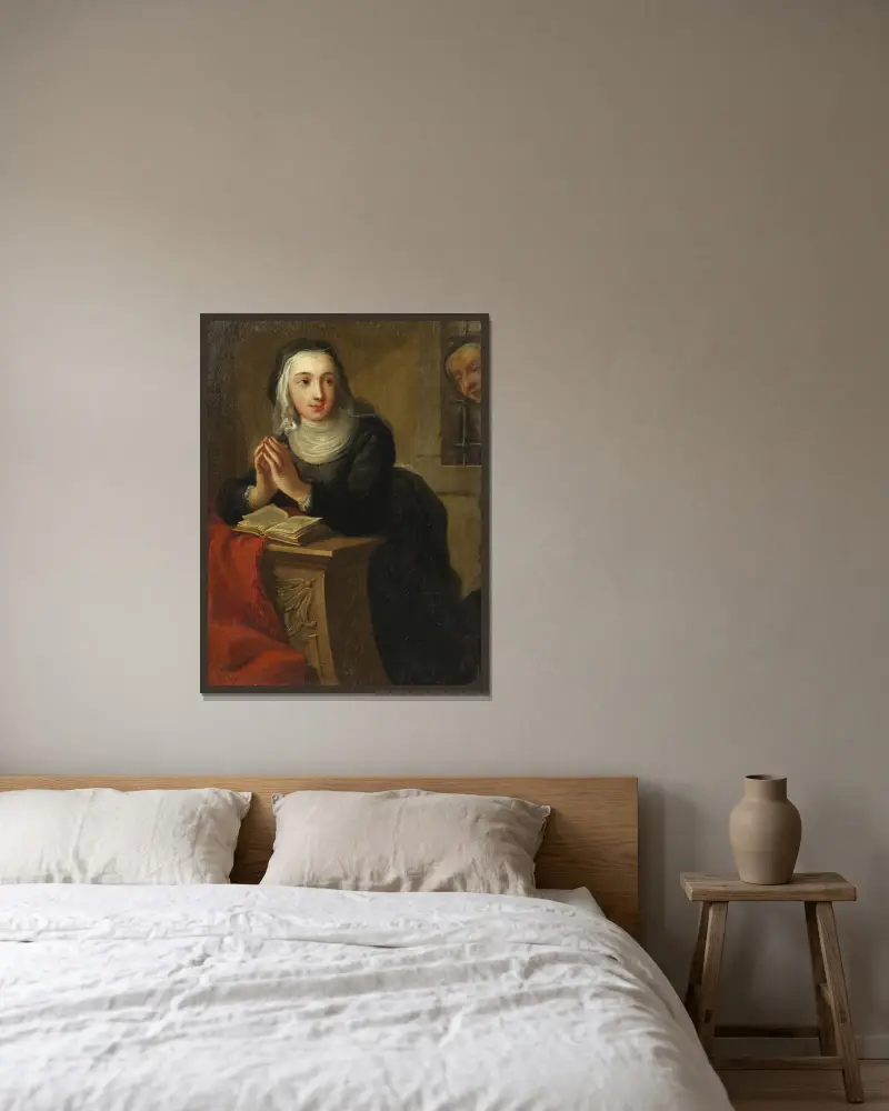 Kniende Nonne, 1731 – Nr. 1 von Martin van Meytens gerahmt an einer Wand
