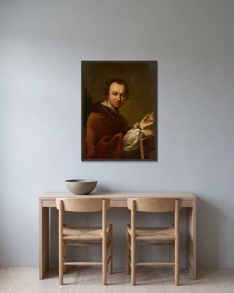 Selbstbildnis von Martin van Meytens gerahmt an einer Wand