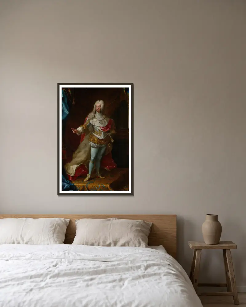 Vittorio Amedeo II in Majestät von Martin van Meytens gerahmt an einer Wand