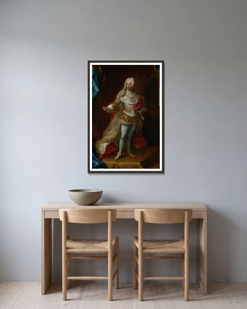 Vittorio Amedeo II in Majestät von Martin van Meytens gerahmt an einer Wand