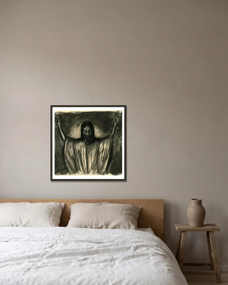 Christus – nr 2 av Eugeen Van Mieghem inramad på en vägg