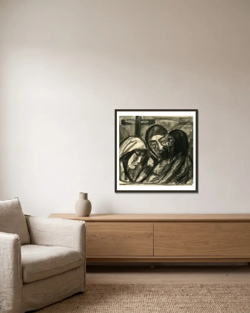 Christus – Nr. 3 von Eugeen Van Mieghem gerahmt an einer Wand