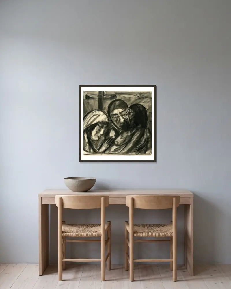 Christus – Nr. 3 von Eugeen Van Mieghem gerahmt an einer Wand
