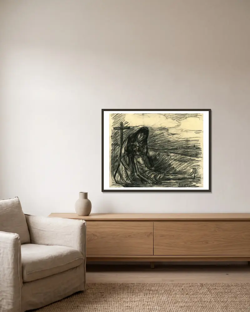 Christus – Nr. 5 von Eugeen Van Mieghem gerahmt an einer Wand