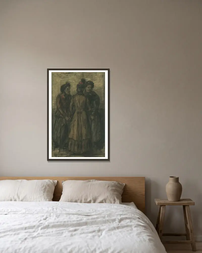 Drei Damen von Eugeen Van Mieghem gerahmt an einer Wand