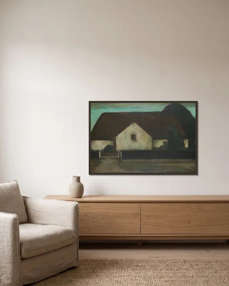 Bauernhof von Eugeen Van Mieghem gerahmt an einer Wand