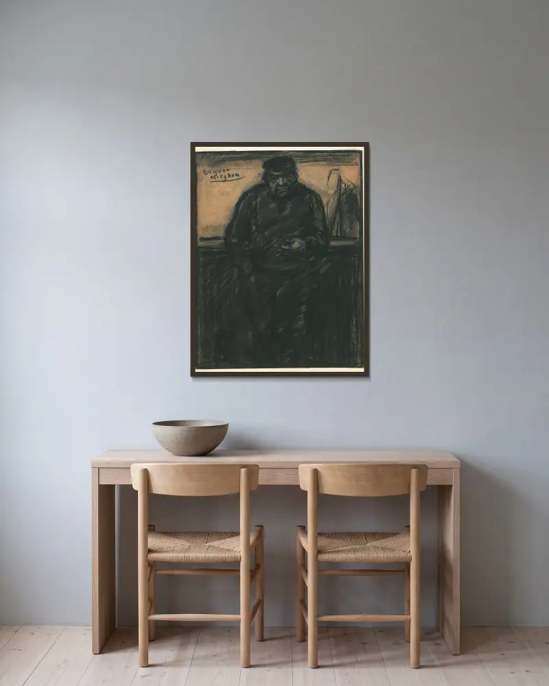 Odpočívající dokr, Eugeen Van Mieghem v rámu na stěně
