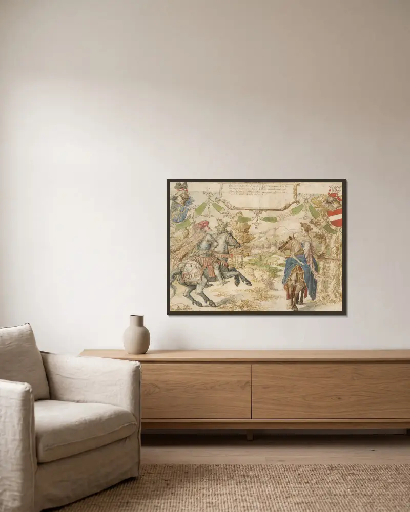Otto, greve av Nassau, och hans hustru Adelheid van Vianen av Bernard van Orley inramad på en vägg