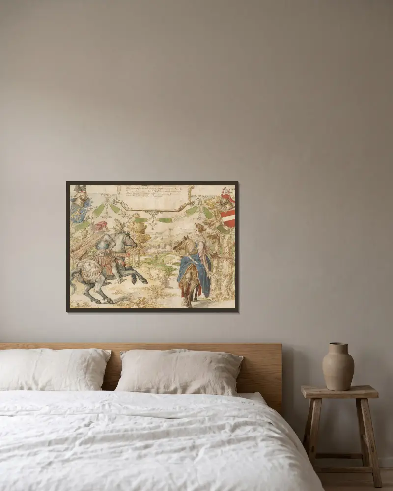 Otto, greve av Nassau, och hans hustru Adelheid van Vianen av Bernard van Orley inramad på en vägg