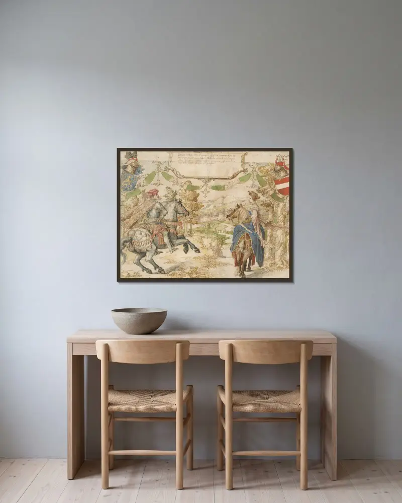 Otto, greve av Nassau, och hans hustru Adelheid van Vianen av Bernard van Orley inramad på en vägg