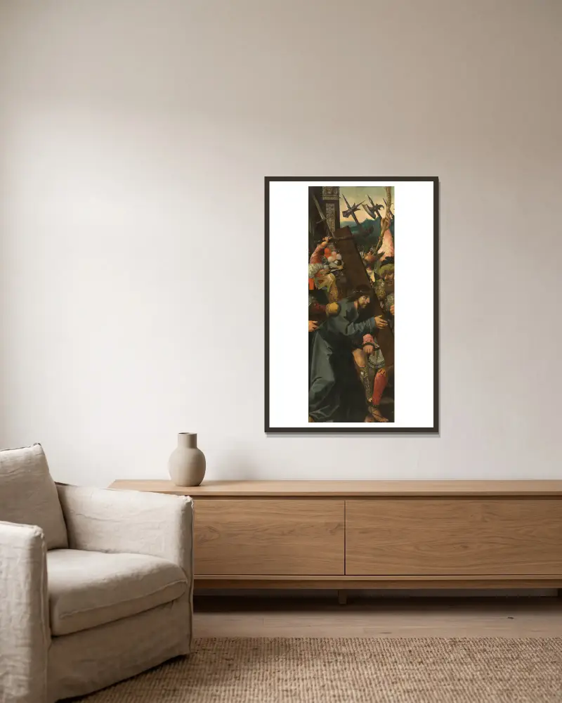 Die Kreuztragung von Bernard van Orley gerahmt an einer Wand