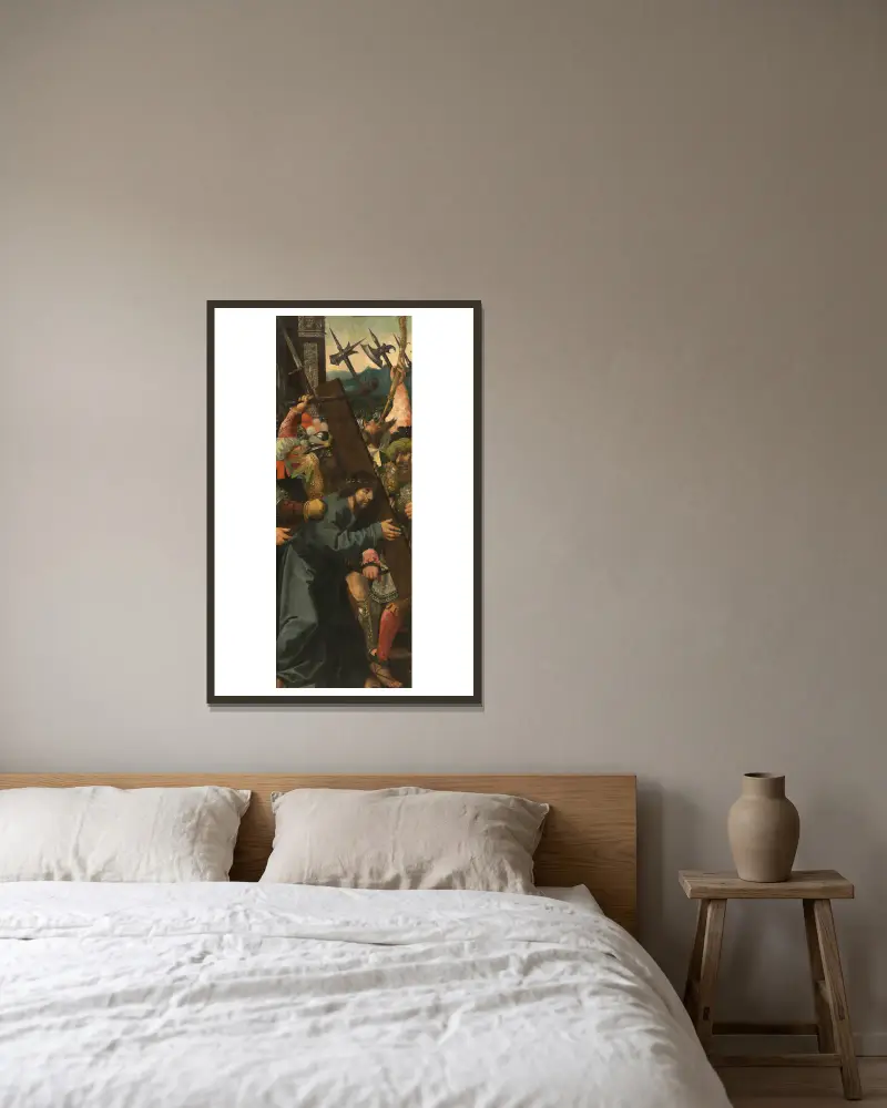 Die Kreuztragung von Bernard van Orley gerahmt an einer Wand