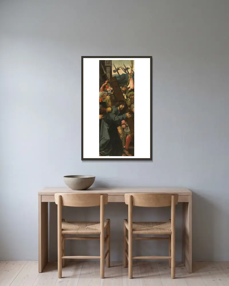 Die Kreuztragung von Bernard van Orley gerahmt an einer Wand