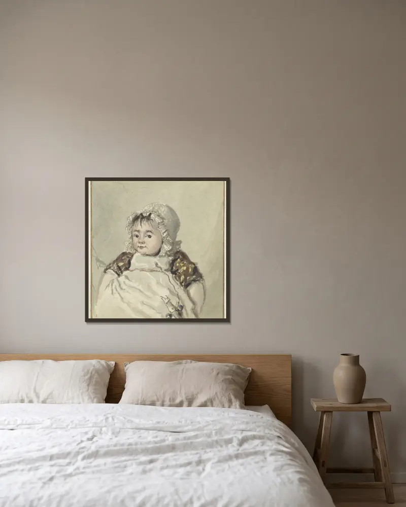 Portret van Cornelia Johanna van Os av Georgius Jacobus Johannes van Os inramad på en vägg