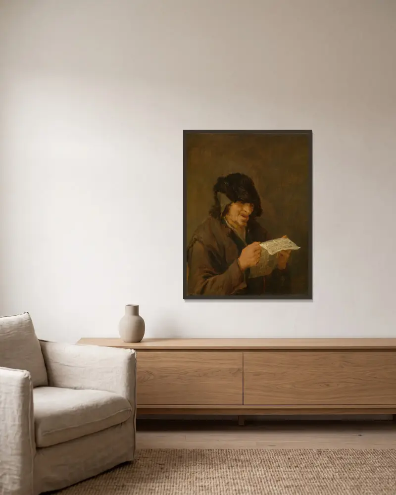 Śpiewający mężczyzna, Adriaen van Ostade w ramie na ścianie