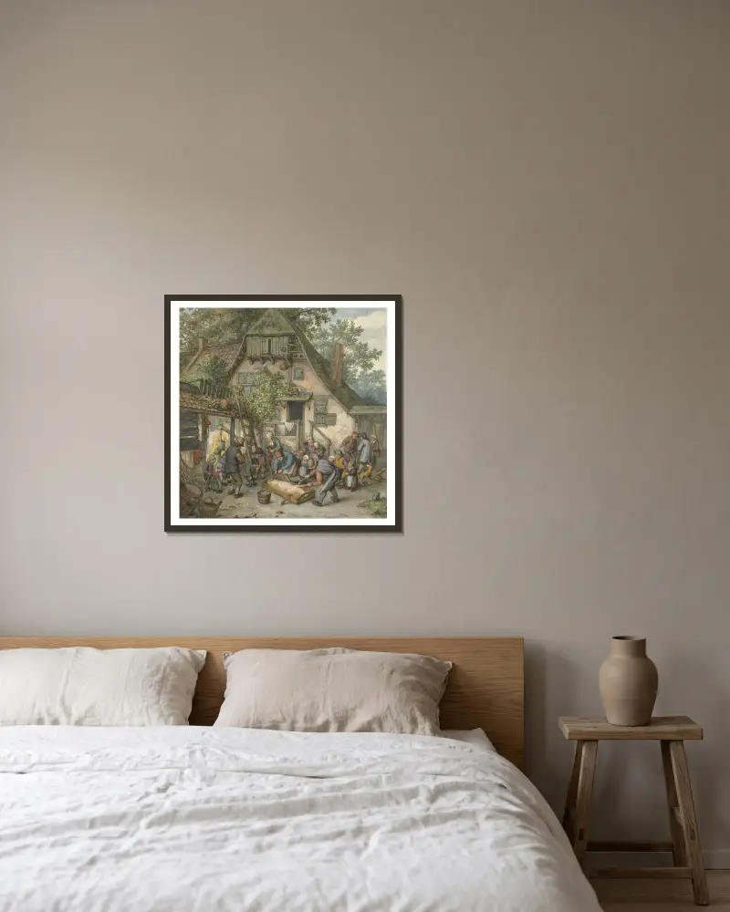 Opalanie wieprza, Adriaen van Ostade w ramie na ścianie