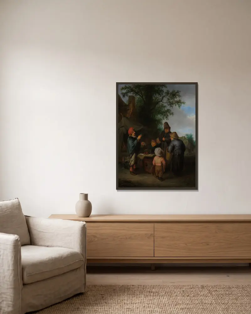 Znachor, Adriaen van Ostade w ramie na ścianie