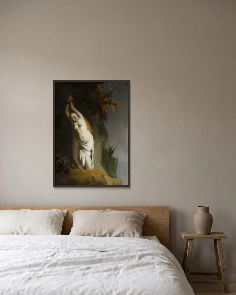 Andromeda av Rembrandt van Rijn inramad på en vägg