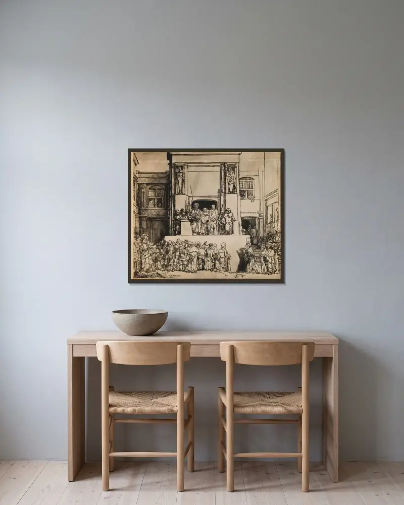 Christ Presented to the People (‘The Ecce Homo’), 1655 – nr 1 av Rembrandt van Rijn inramad på en vägg