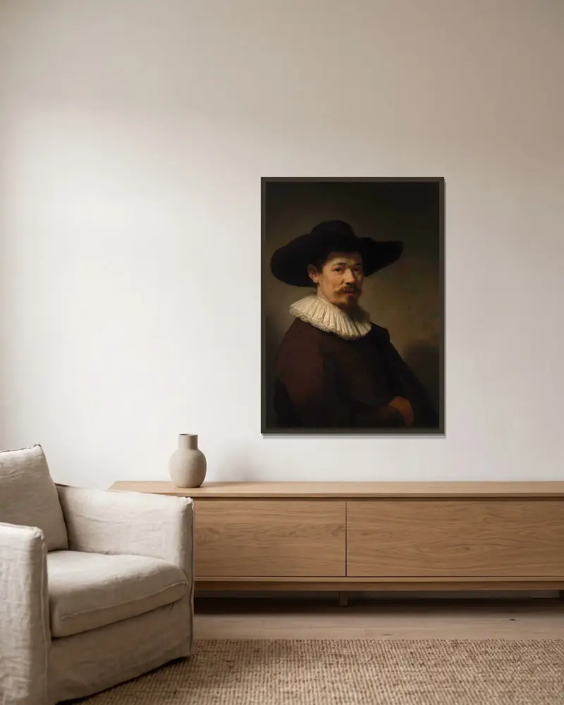 Herman Doomer av Rembrandt van Rijn inramad på en vägg