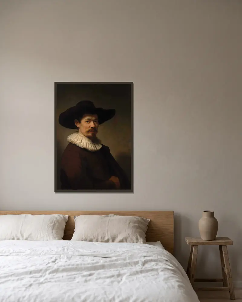 Herman Doomer av Rembrandt van Rijn inramad på en vägg