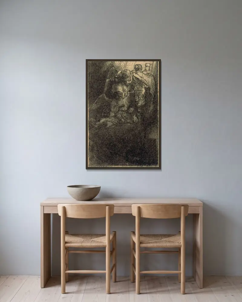 Jakobs Leiter von Rembrandt van Rijn gerahmt an einer Wand