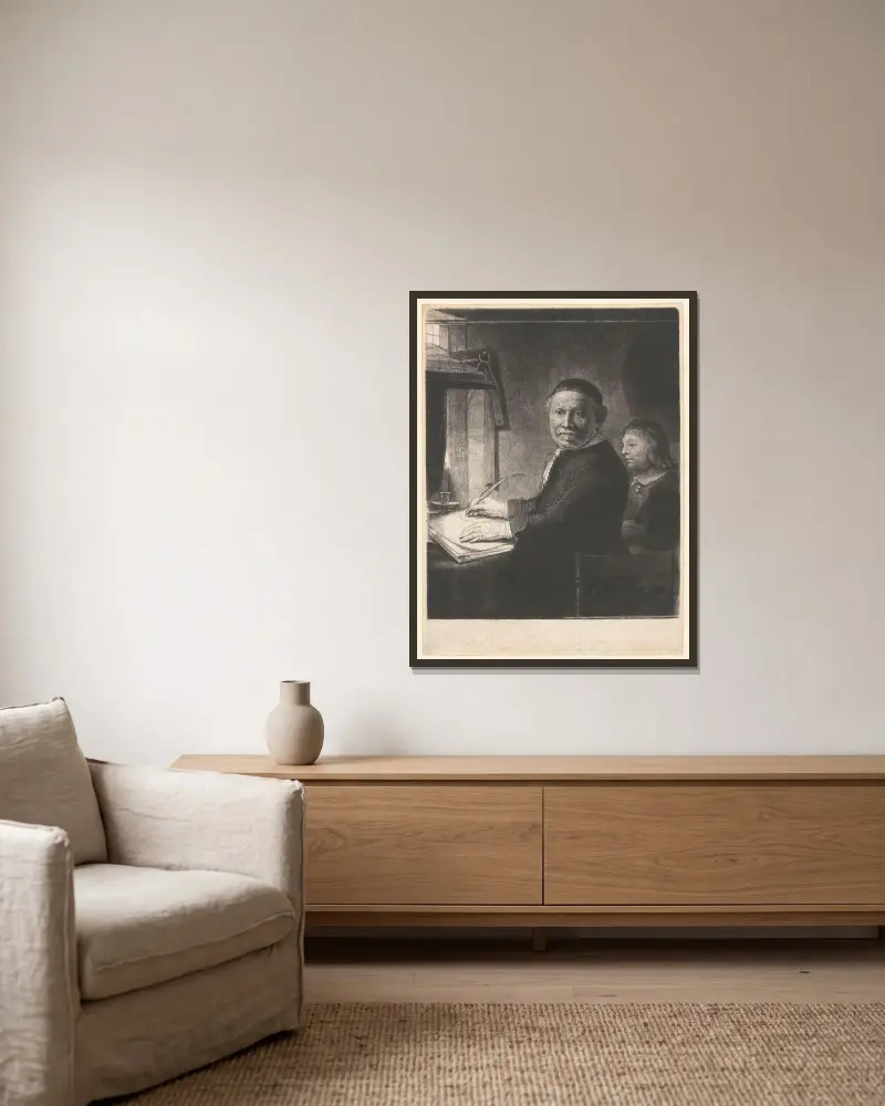Lieven Willemsz van Coppenol, mistrz kaligrafii, Rembrandt van Rijn w ramie na ścianie
