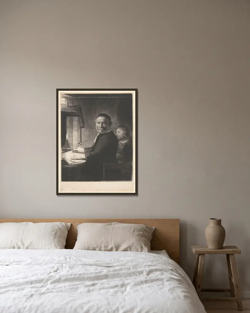 Lieven Willemsz van Coppenol, mistrz kaligrafii, Rembrandt van Rijn w ramie na ścianie