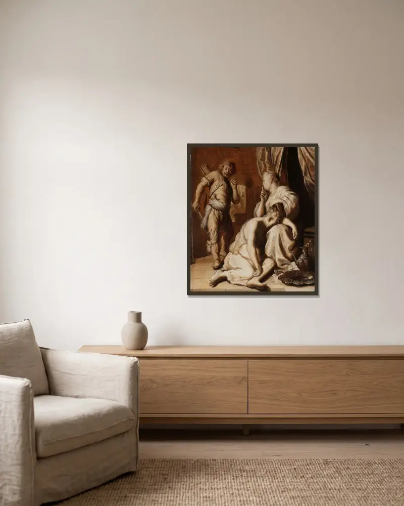 Samson a Dalila, Rembrandt van Rijn v rámu na stěně
