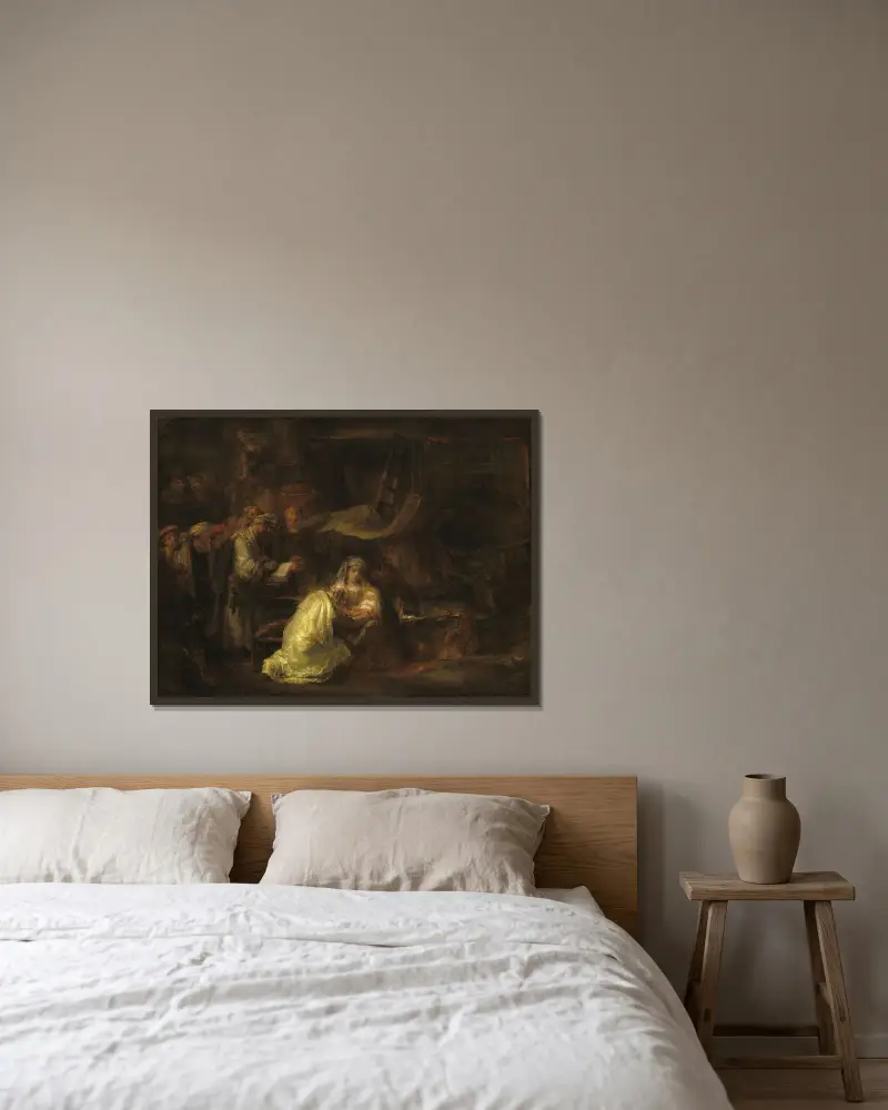 The Circumcision av Rembrandt van Rijn inramad på en vägg