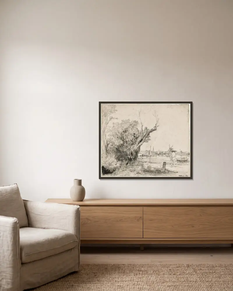 The Omval av Rembrandt van Rijn inramad på en vägg