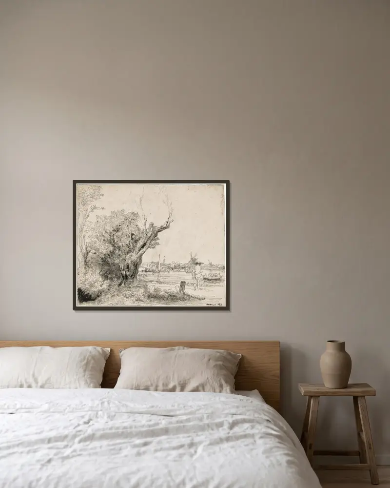 The Omval av Rembrandt van Rijn inramad på en vägg