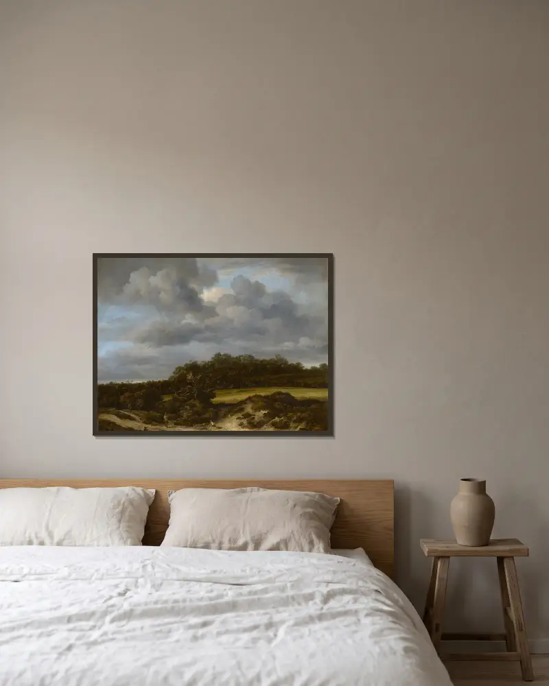 Cornfield av Jacob van Ruisdael inramad på en vägg