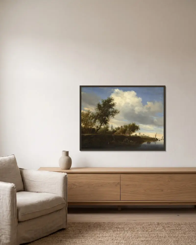 Prom w pobliżu Gorinchem, Salomon van Ruysdael w ramie na ścianie