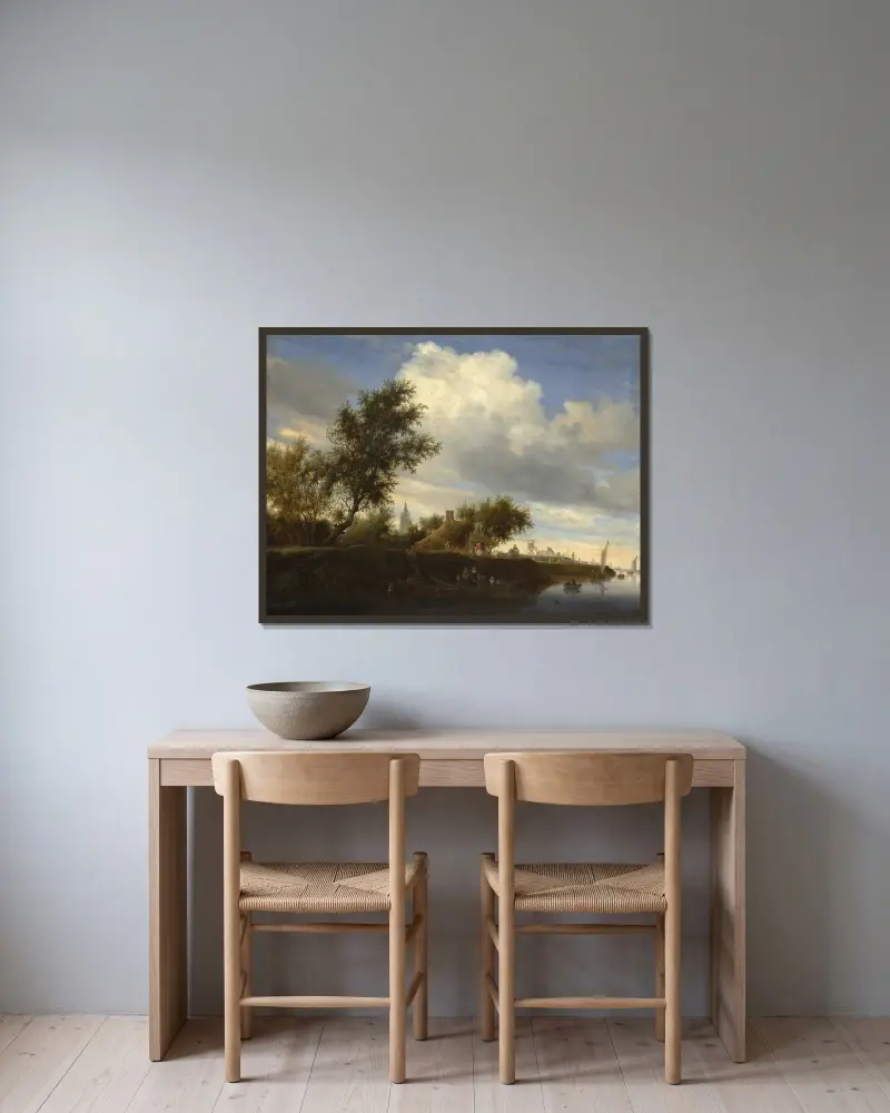 Prom w pobliżu Gorinchem, Salomon van Ruysdael w ramie na ścianie