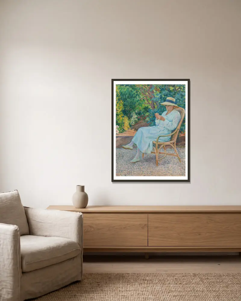 V zahradě, Theo van Rysselberghe v rámu na stěně