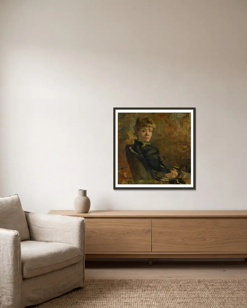 Madame Constantin Meunier, Theo van Rysselberghe v rámu na stěně