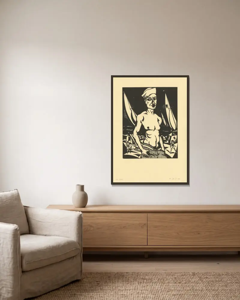 Die Segel von Henri Van Straten gerahmt an einer Wand