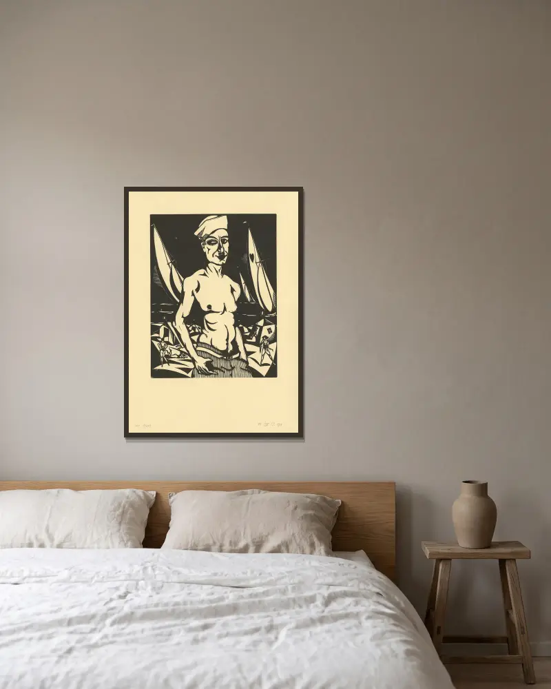 Die Segel von Henri Van Straten gerahmt an einer Wand