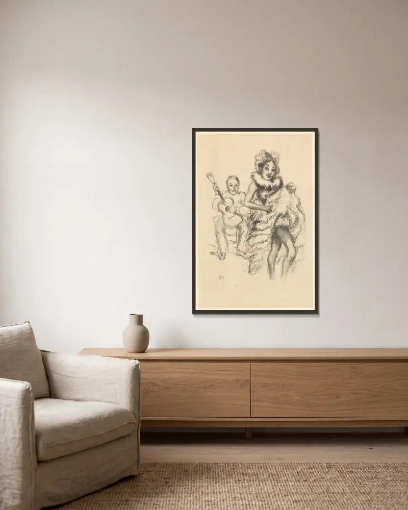 Exotische Tänzerin von Henri Van Straten gerahmt an einer Wand