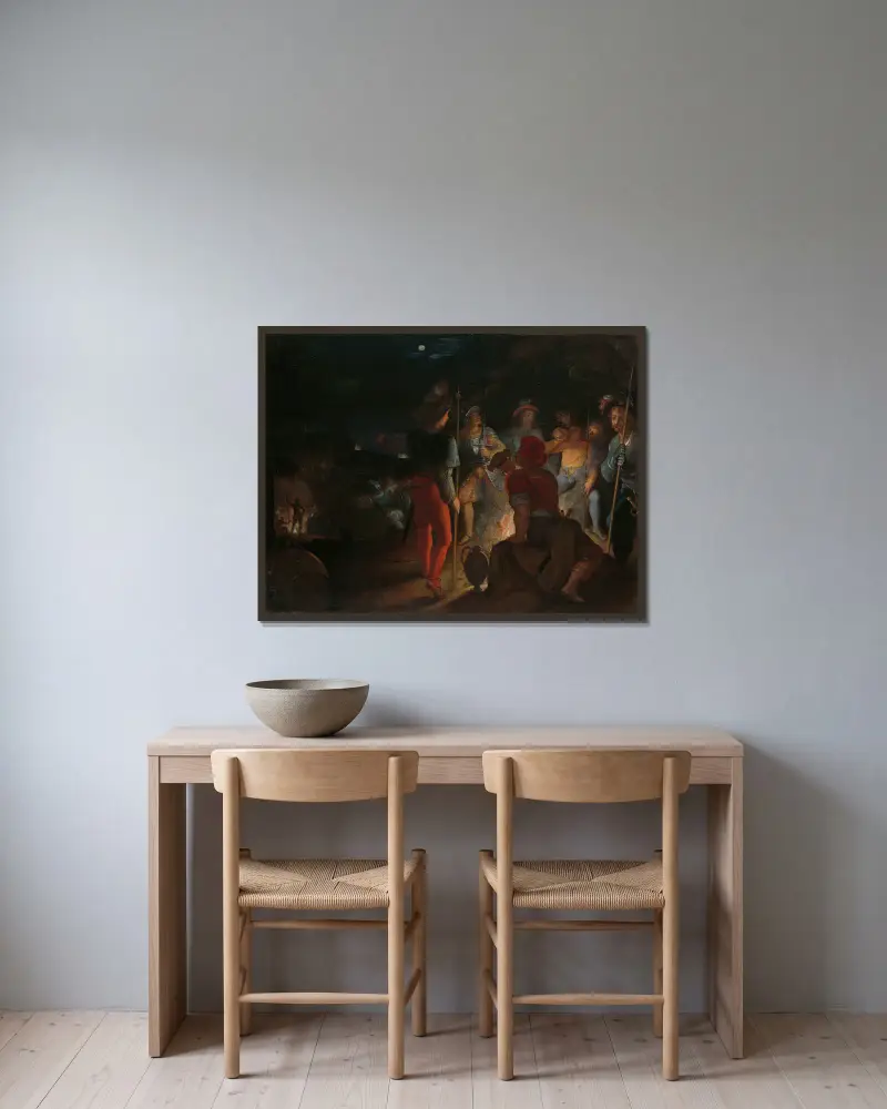 Batavierna belägrar de romerska regementena vid Vetera av Otto van Veen inramad på en vägg
