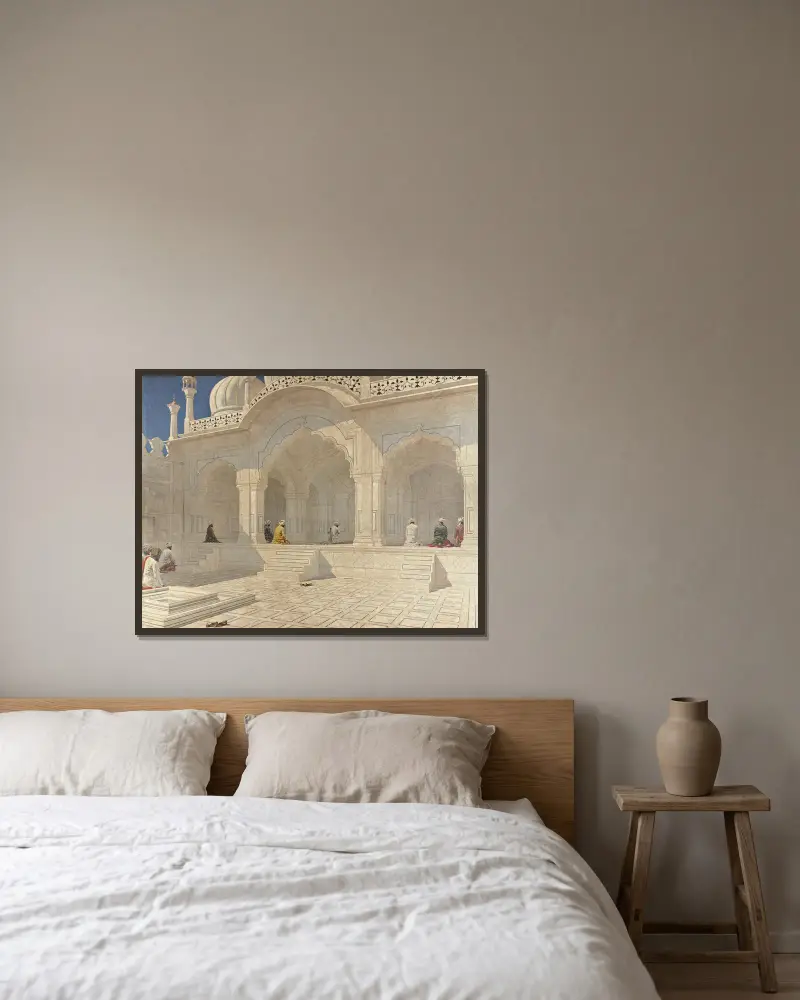 Perlmoschee in Delhi von Vasily Vereshchagin gerahmt an einer Wand